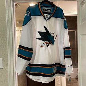 NWT! San Jose Sharks White Reebok Jersey, Size XXL